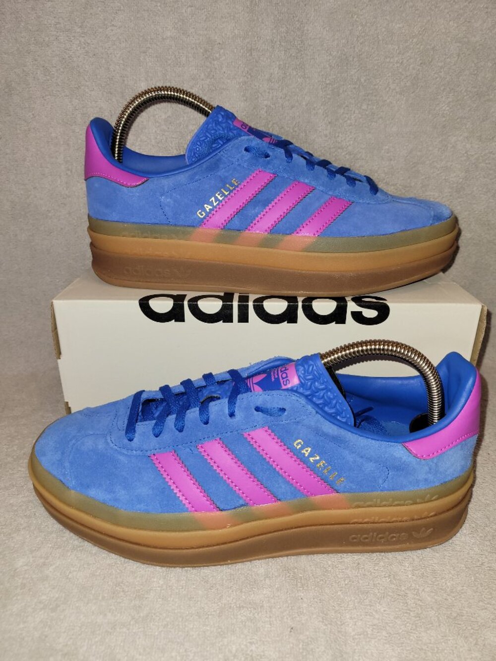 Adidas Gazelle Women's Size 8.5 Bold Blue Purple Tan Sneakers IG4367 (#2099)